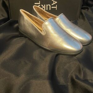 Naturalizer Shimmering Silver Loafers